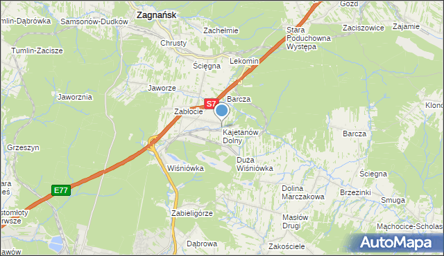 mapa Kajetanów Dolny, Kajetanów Dolny na mapie Targeo